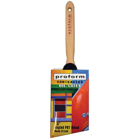 Proform 3-1/2" Angle Sash PBT (70/30) Bristle, Paint Brush C3.5AS